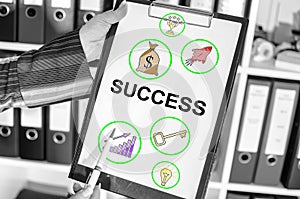 Success concept on a clipboard
