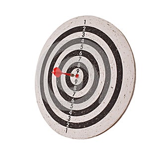 Success concept, darts hit target on dartboard