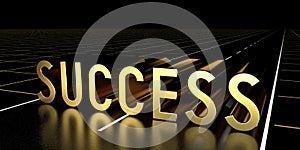 Success concept, road - 3D rendering