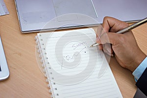 Success concept write down in a paper