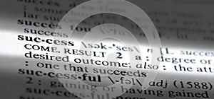 Success Defined text word in dictionary