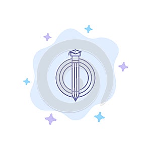 Success, Degree, Bonus, Graduate Blue Icon on Abstract Cloud Background