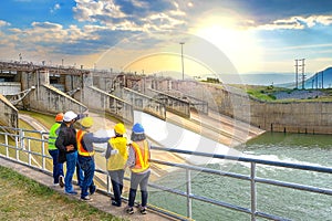 The success of the engineering team together develop water power in the dam to generate electricity