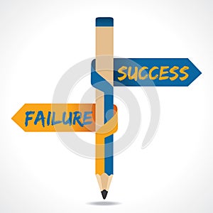 Success & Failure arrow in opposite directions of