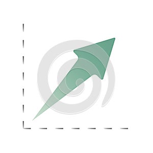 Success green arrow up Web icon
