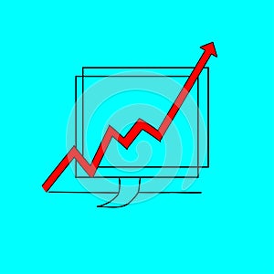 Success and growth vector .Financial markets recovery vector concept with arrow rising after fall. Symbol of hopArt & Illustration