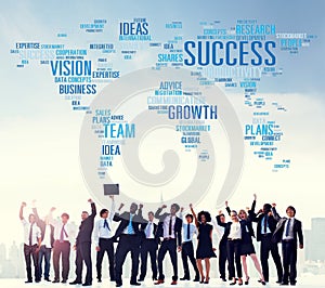 Success Growth Vision Ideas Team Business Plans Connect Concept