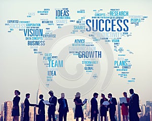 Success Growth Vision Ideas Team Business Plans Connect Concept