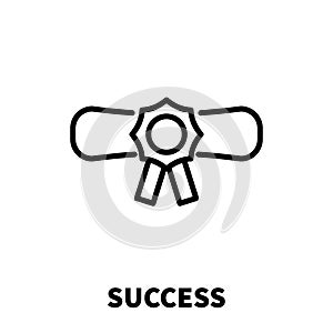 Success icon or logo in modern line style.