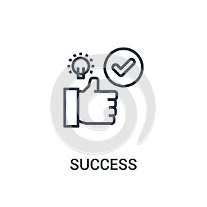 success icon vector from seo collection. Thin line success outline icon vector illustration. Linear symbol for use on web and