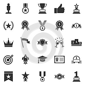 Success icons on white background