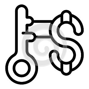 Success key icon outline vector. Check list