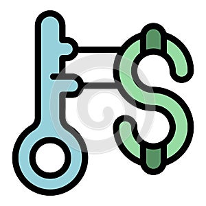 Success key icon vector flat