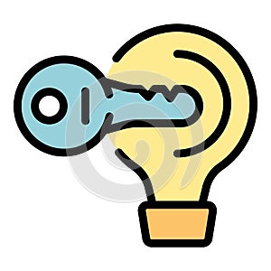 Success key icon vector flat