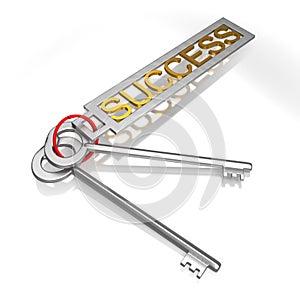 Success Keys Shows Victory Achievement Or Successful