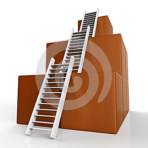 Success Ladders Shows Succeed Victor And Increase