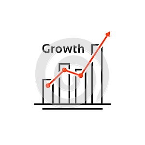 Success like simple thin line growth logo