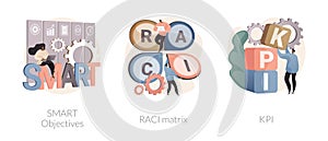 Success measurement abstract concept vector illustrations.