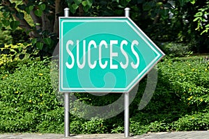 Success - metal, green road sign