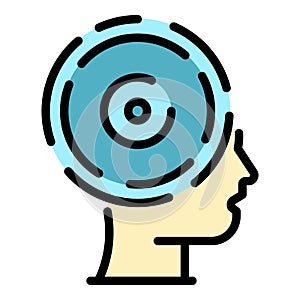 Success mind life skill icon color outline vector