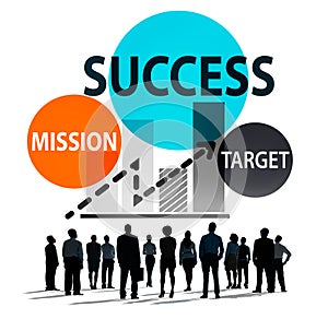 Success Mission Tarket Buisness Growth Planning Concept