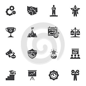 Success and Motivation vector icons set