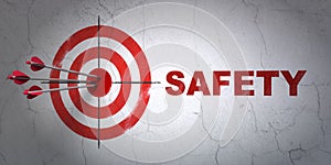 Privacy concept: target and Safety on wall background