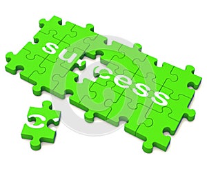 Success Puzzle Shows Attainment Of Wealth