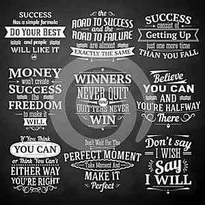 Success quotes chalkboard set