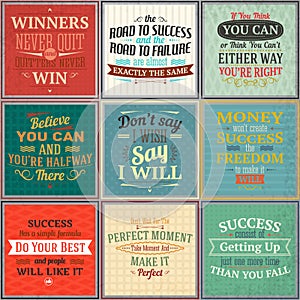 Success quotes colored set