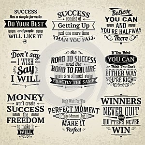 Success quotes set