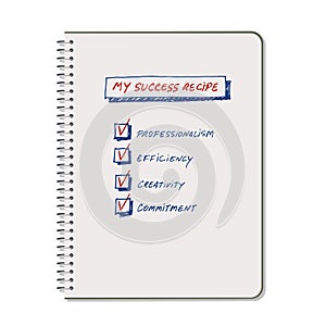 Success Recipe: List of requirements to achieve success photo