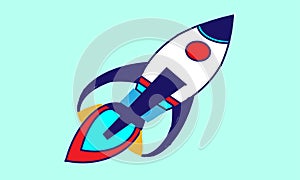 Success or rocket vector  illustration flat design  with blue background