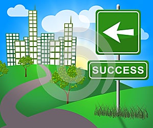 Success Sign Representing Triumphant Victory 3d Illustration