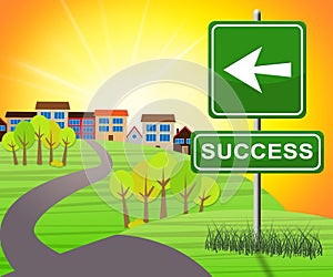 Success Sign Represents Triumphant Victory 3d Illustration