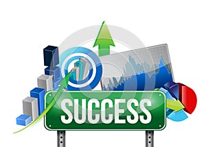 Success sign and set concept illustration design