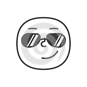 Success smile fase black and white emoji. Vector eps 10