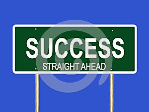Success staright ahead road sign