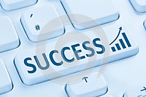 Success successful business growth strategy internet blue computer keyboard