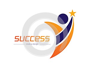 Success. Template of a logo, sticker, brand or label for a creative idea