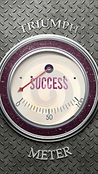 Success and Triumph that is hitting a full scale, showing a very high level of success photo