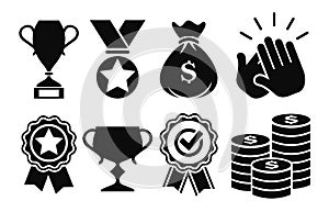 Success and trophy vector icons