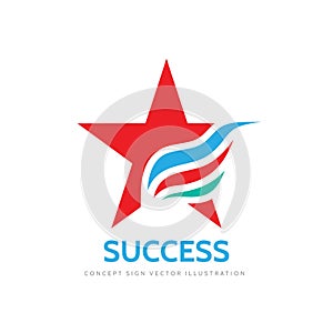 Success - vector logo concept illustration. Abstract leadership symbol. Winner icon. Decorative design element.