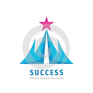 Success - vector logo template concept illustration. Progress creative abstract logo sign. Award winner logo insignia. Star logo