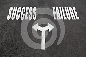 Success vs failure choice concept