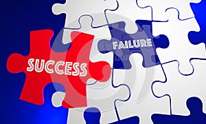 Success Vs Failure Words Puzzle Piece Filling Hole