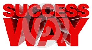 SUCCESS WAY word on white background 3d rendering