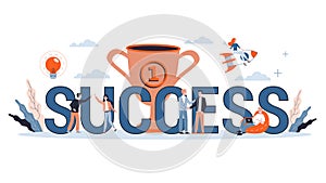 Success web banner concept. Winning in competition.