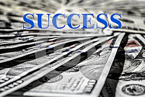 Success word and USD Money currency background