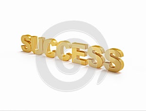 SUCCESS word on white background 3d illustration